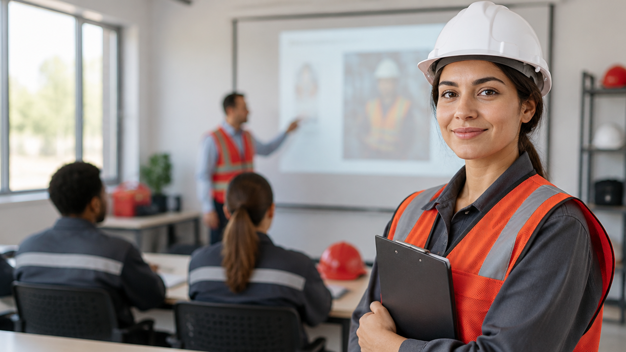 Profissional de segurança participa de treinamento sobre prevenção de acidentes no trabalho